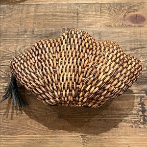 Kayu Jane Brown Shell Shaped Woven Bag